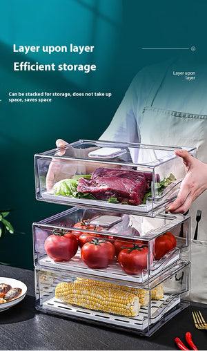 Transform Your Kitchen with the Kitchen Refrigerator Storage Box Drawer Crisper