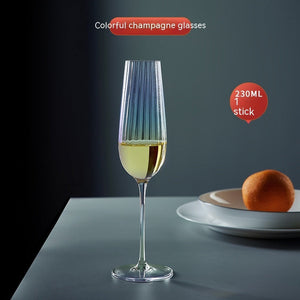 Rainbow Crystal Burgundy Stemmed Glass Goblet: Elevate Your Drinking Experience