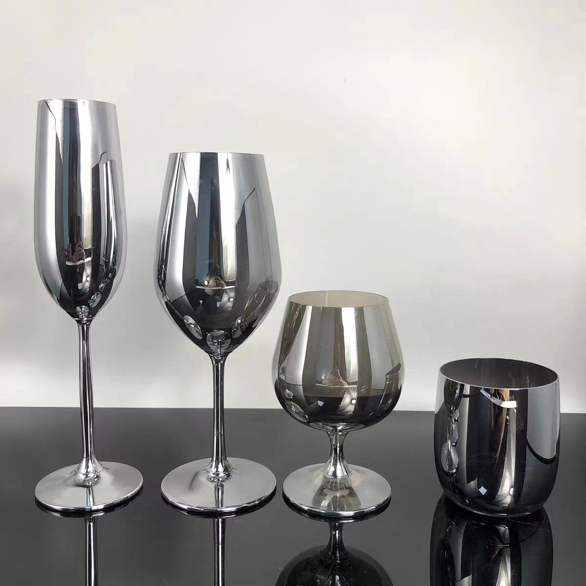 Rainbow Electroplated Crystal Stemware Glass Set
