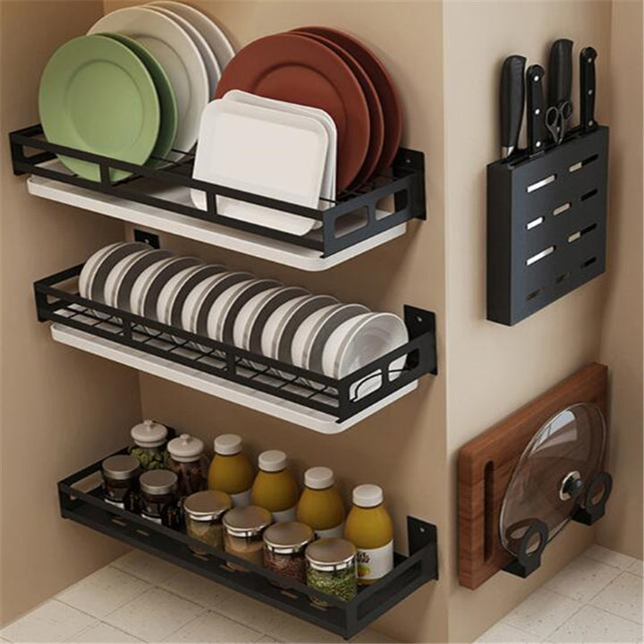 Kitchen Organizer Dish Rack Knife Plate Bowl Corner Shelf