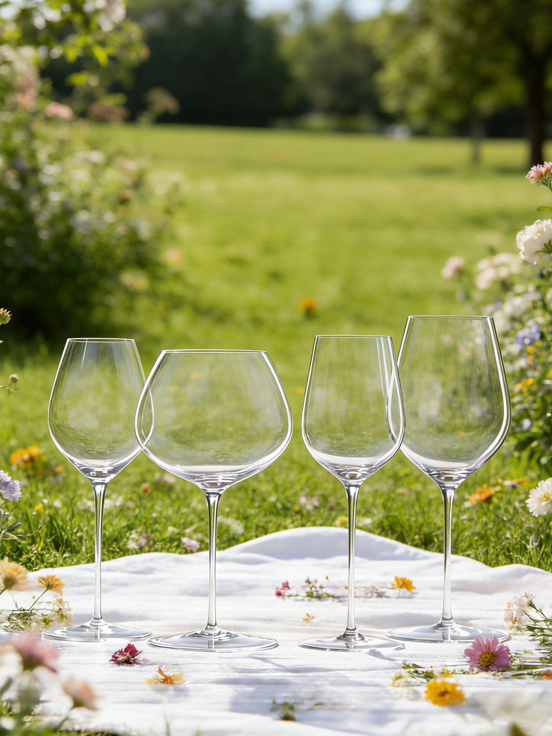 Crystal Stemmed Glass Goblet Set