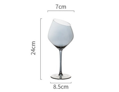 Crystal Oblique Mouth High End Stemmed Glass Goblet