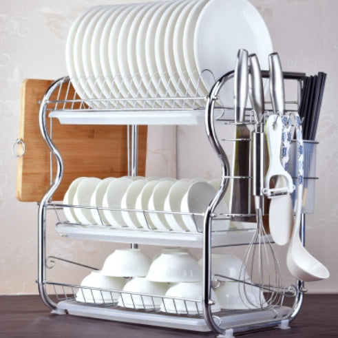 Kitchen Dish Storage Rack Shelf Organizer