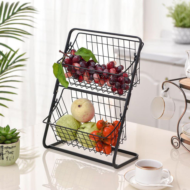 Stainless Steel Kitchen Storage Spice Rack Fruit Organizer Rack
