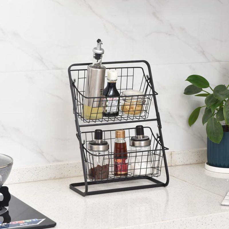 Stainless Steel Kitchen Storage Spice Rack Fruit Organizer Rack