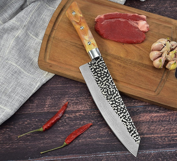 Stainless Steel Chef Knife Marbled Handle Meat Slicing Knife