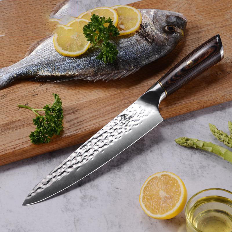 8 Inch Chef Knife Forged Stainless Steel Wooden Handle
