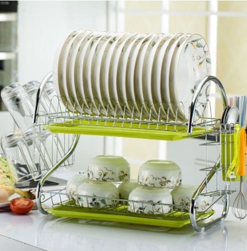 Kitchen Dish Storage Rack Shelf Organizer