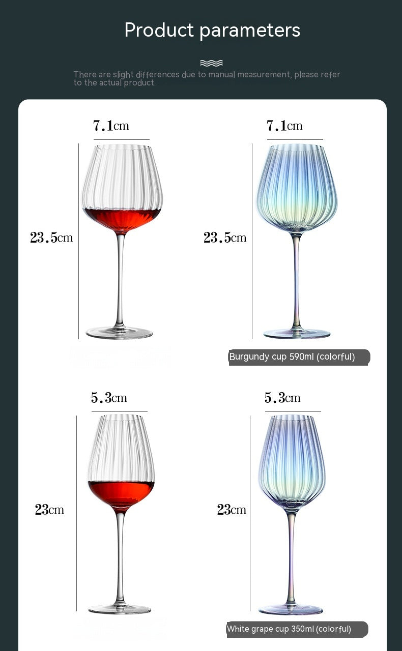Rainbow Crystal Burgundy Stemmed Glass Goblet