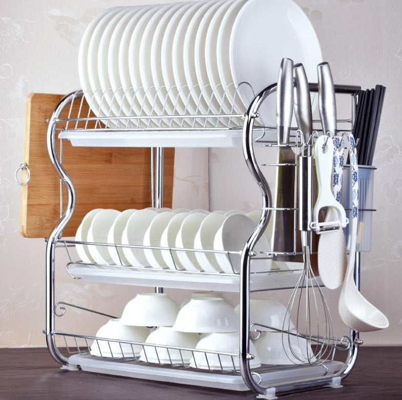 Kitchen Dish Storage Rack Shelf Organizer