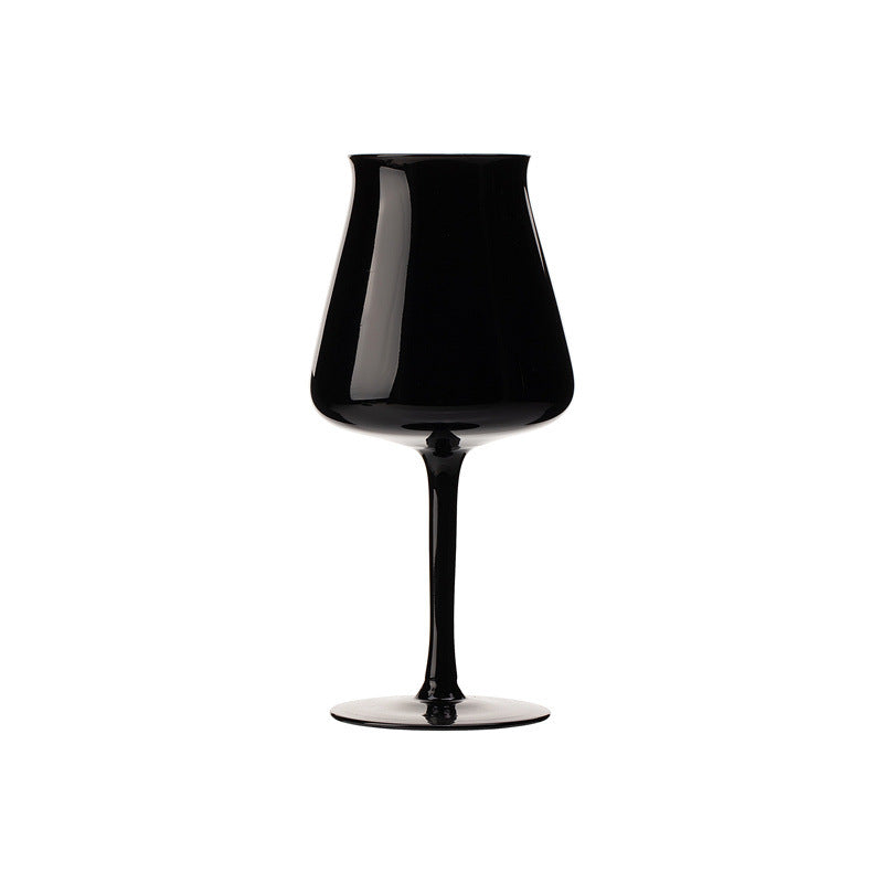 Black Porcelain Crystal Stemmed Glass Goblet