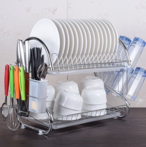 Kitchen Dish Storage Rack Shelf Organizer