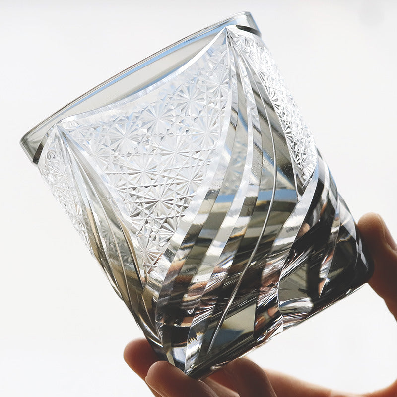 Hand Carved Crystal Tumbler Glass Set
