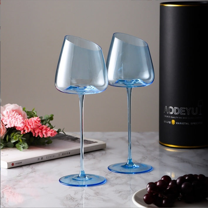 Klein Blue Crystal Goblet Grape Glass