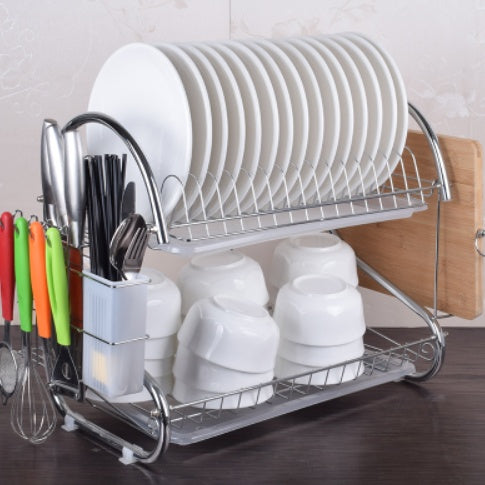 Kitchen Dish Storage Rack Shelf Organizer