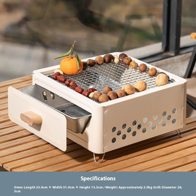 Outdoor Square Charcoal BBQ Grill Courtyard Oven