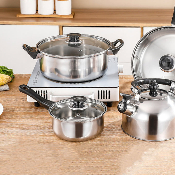 Stainless Steel Cookware Set Pot Frying Pan Kettle Set