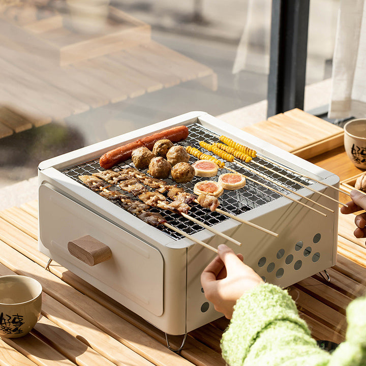 Outdoor Square Charcoal BBQ Grill Courtyard Oven