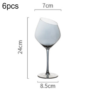 Crystal Oblique Mouth High End Stemmed Glass Goblet