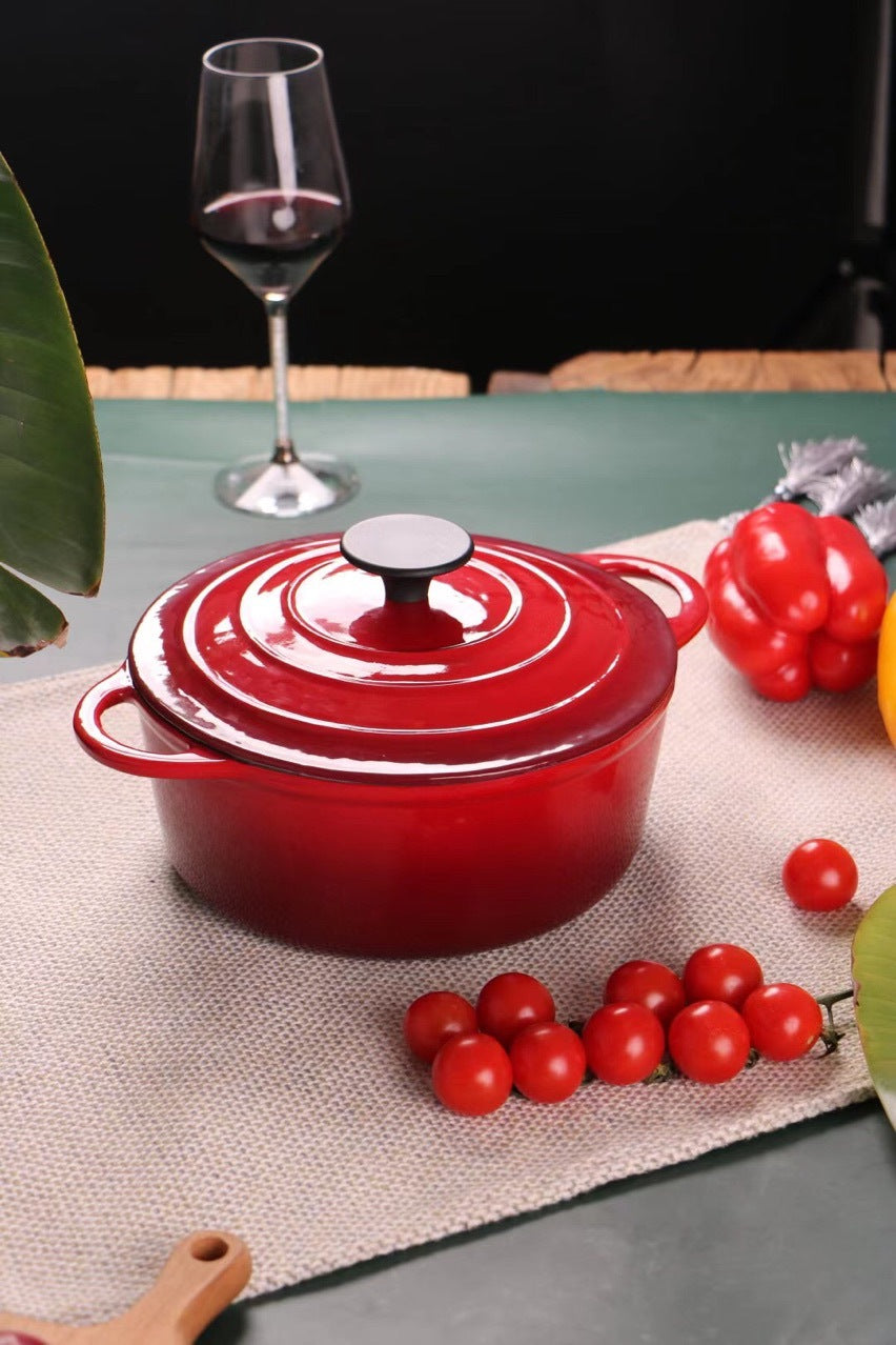 Enamel Cast Iron Hat Shaped Stock Pot Universal Stew Pot