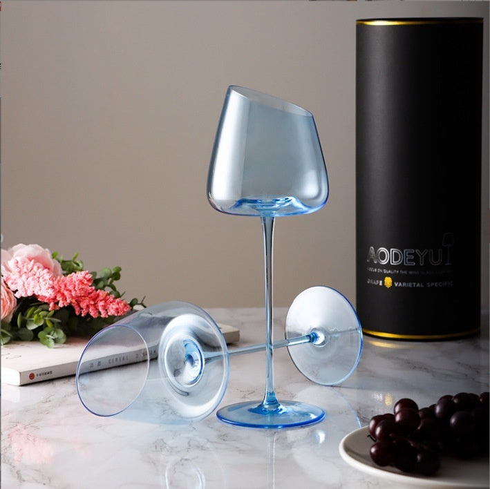 Klein Blue Crystal Goblet Grape Glass