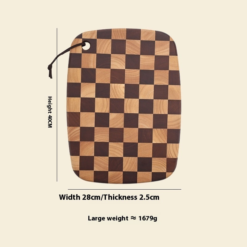 Acacia Wood Chessboard Grid Kitchen Cutting Board