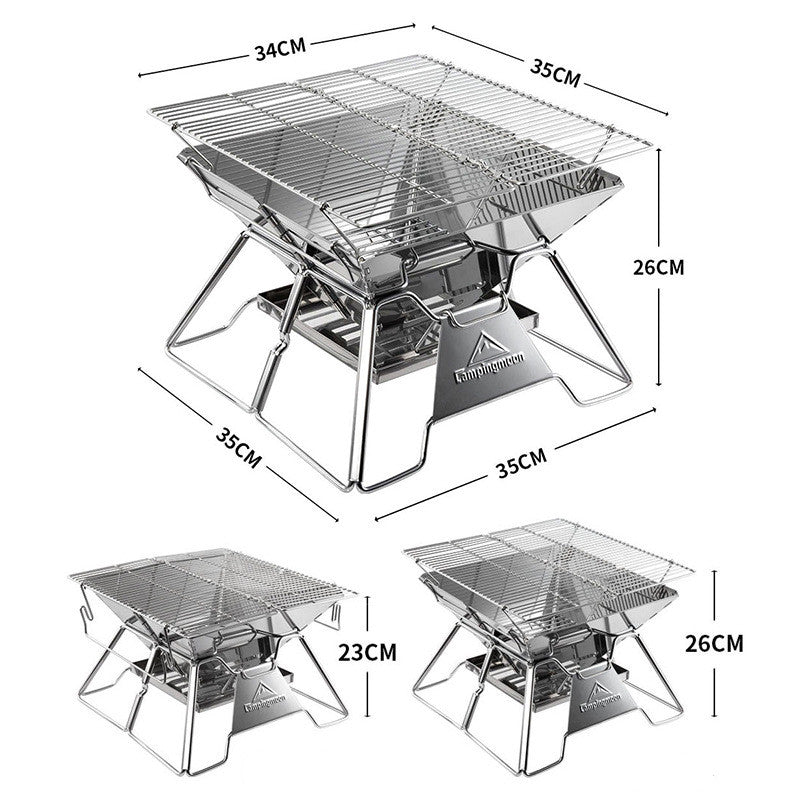 Foldable Portable BBQ Grill 2-3 Person Camping Cooker