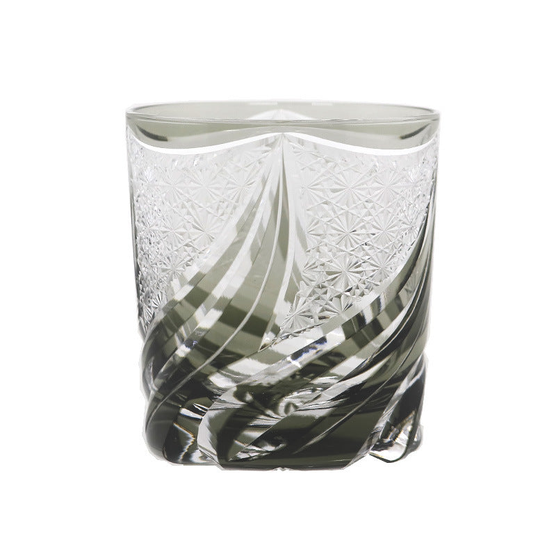 Hand Carved Crystal Tumbler Glass Set