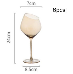 Crystal Oblique Mouth High End Stemmed Glass Goblet