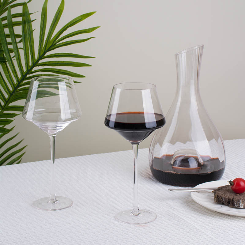 Crystal Glass Golden Trim Burgundy Goblet