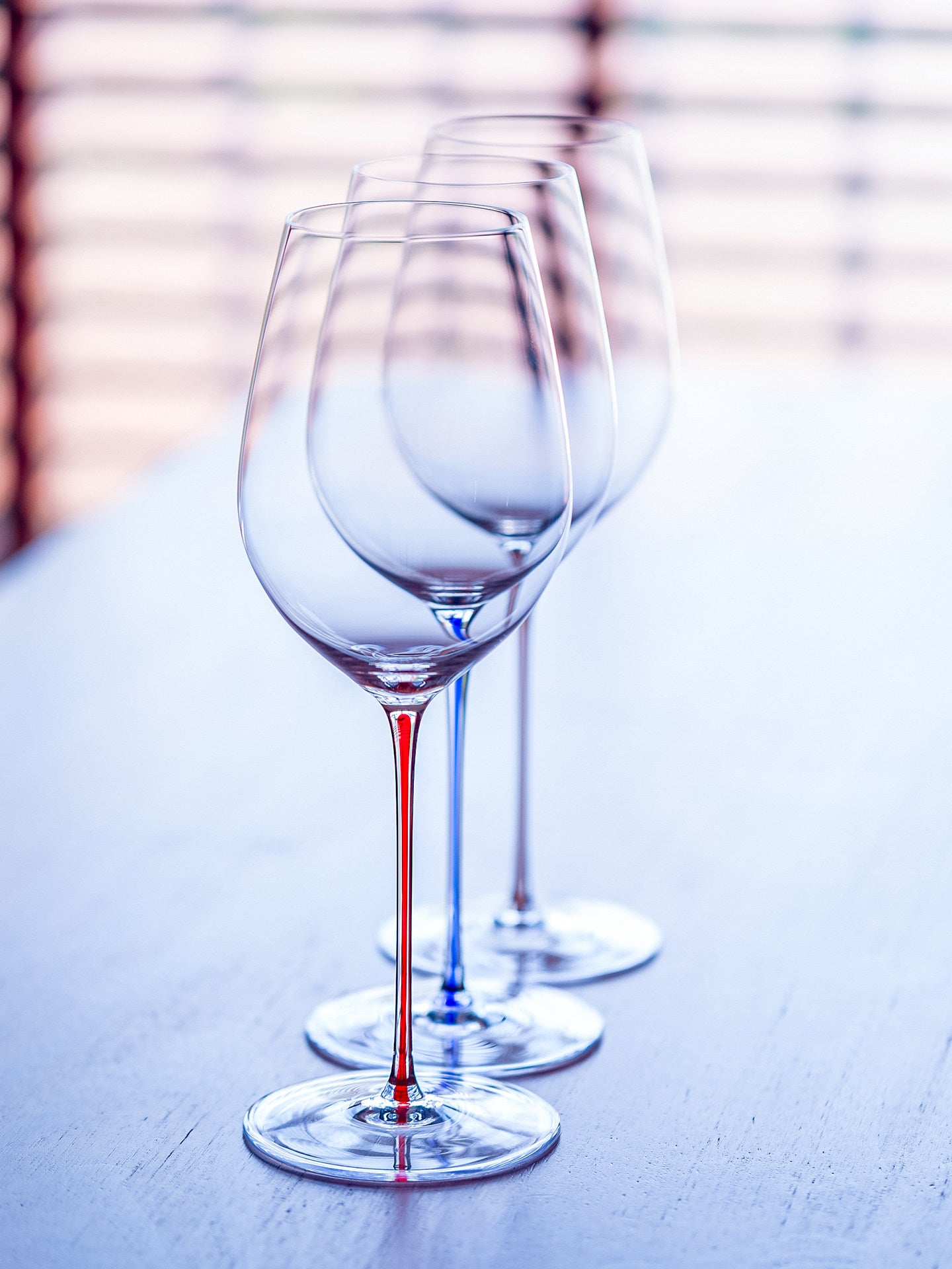 Crystal Stemmed Red Glass Goblet