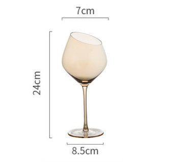 Crystal Oblique Mouth High End Stemmed Glass Goblet