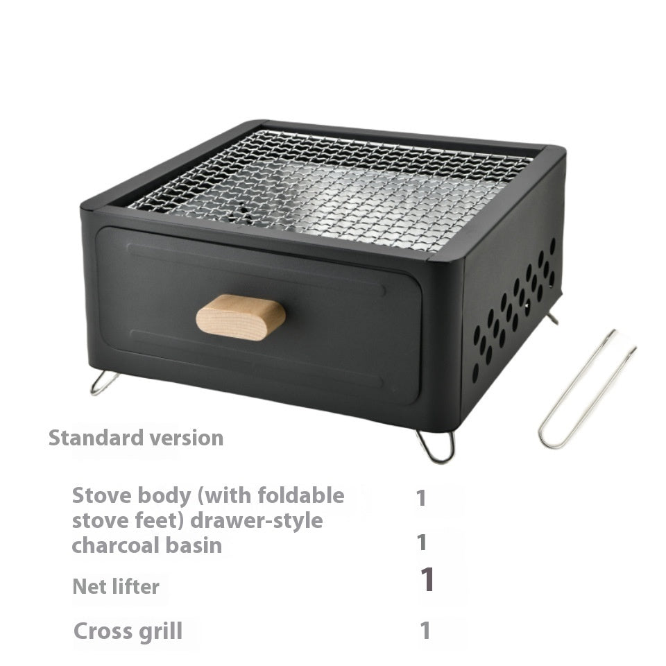 Outdoor Square Charcoal BBQ Grill Courtyard Oven