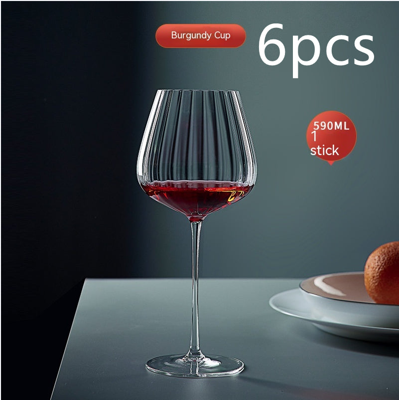 Rainbow Crystal Burgundy Stemmed Glass Goblet