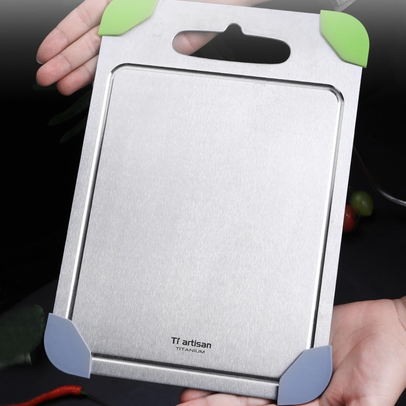 Pure Titanium Thickened Cutting Board With Groove Household Board