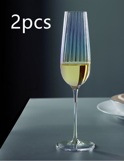 Rainbow Crystal Burgundy Stemmed Glass Goblet