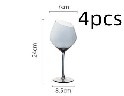 Crystal Oblique Mouth High End Stemmed Glass Goblet