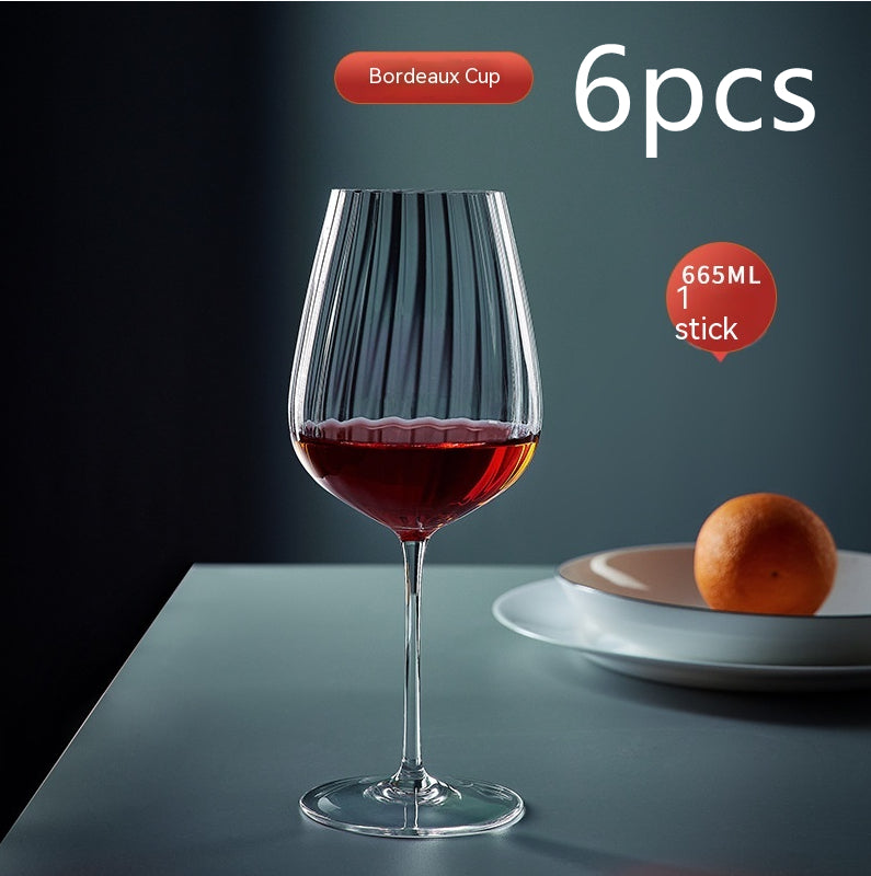 Rainbow Crystal Burgundy Stemmed Glass Goblet