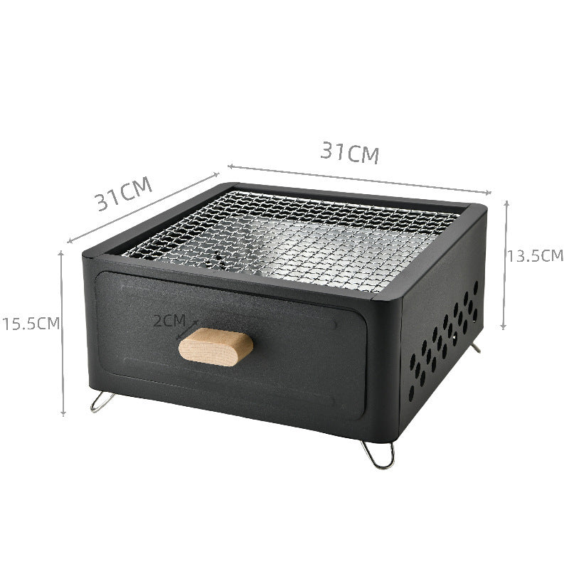 Outdoor Square Charcoal BBQ Grill Courtyard Oven
