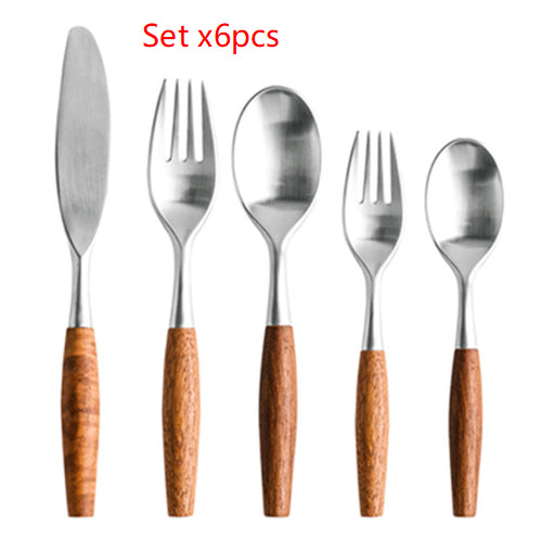 Stainless Steel Cutlery Set With Log Handle