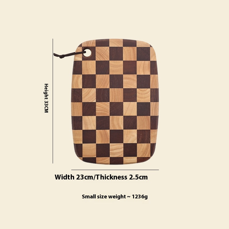 Acacia Wood Chessboard Grid Kitchen Cutting Board