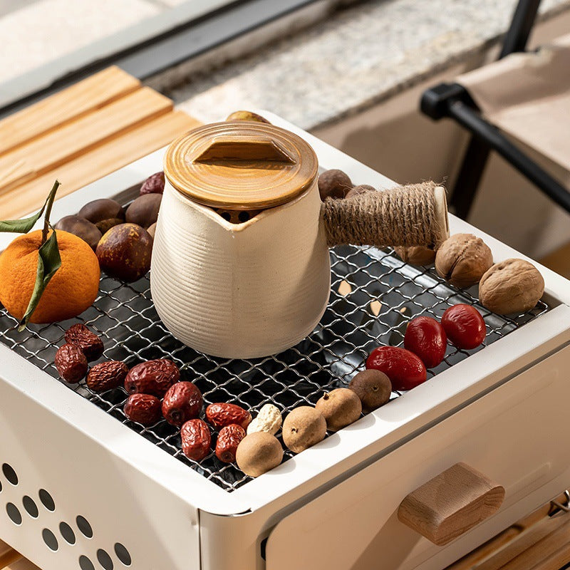 Outdoor Square Charcoal BBQ Grill Courtyard Oven