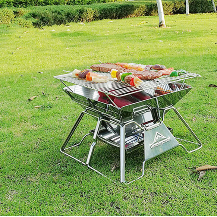 Foldable Portable BBQ Grill 2-3 Person Camping Cooker