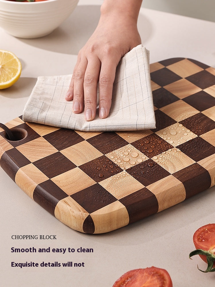 Acacia Wood Chessboard Grid Kitchen Cutting Board