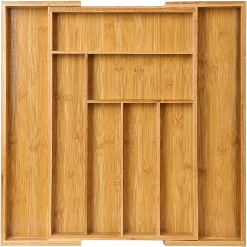 Bamboo Expandable Kitchen Drawer Storage Box