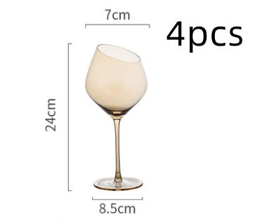 Crystal Oblique Mouth High End Stemmed Glass Goblet