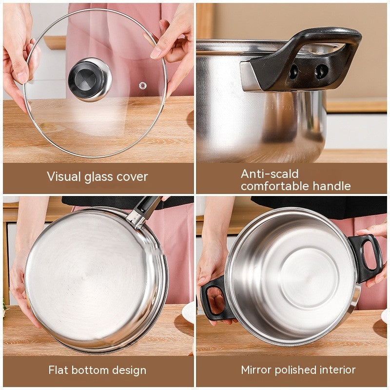 Stainless Steel Cookware Set Pot Frying Pan Kettle Set