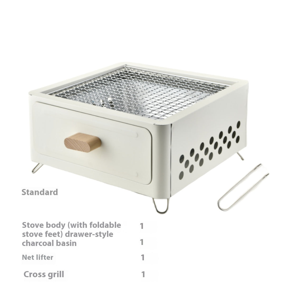 Outdoor Square Charcoal BBQ Grill Courtyard Oven