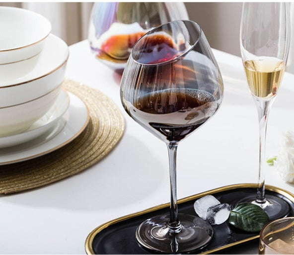 Crystal Oblique Mouth High End Stemmed Glass Goblet