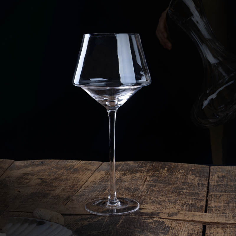 Crystal Glass Golden Trim Burgundy Goblet